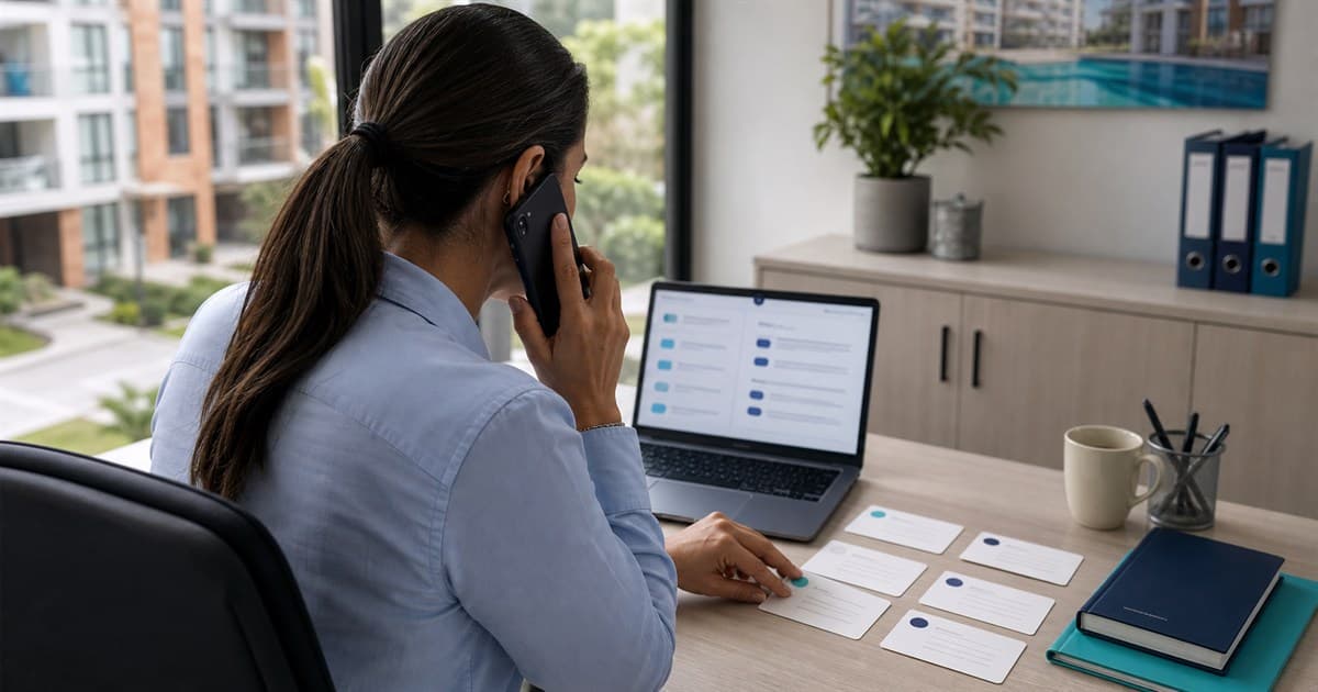 Property manager organizing a respectful and documented pre-legal collection process